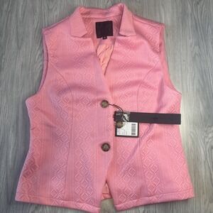 Mina Self NWT Pink Sleeveless Blazer Size M
